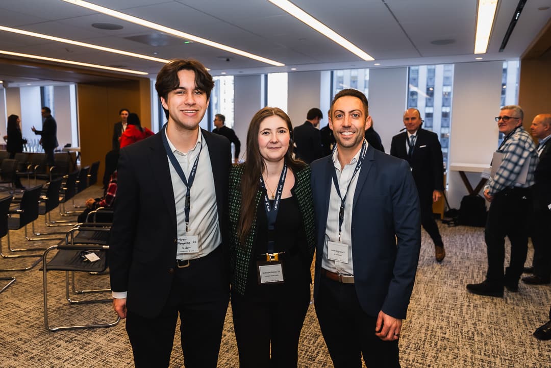 Three young professionals at the New York event